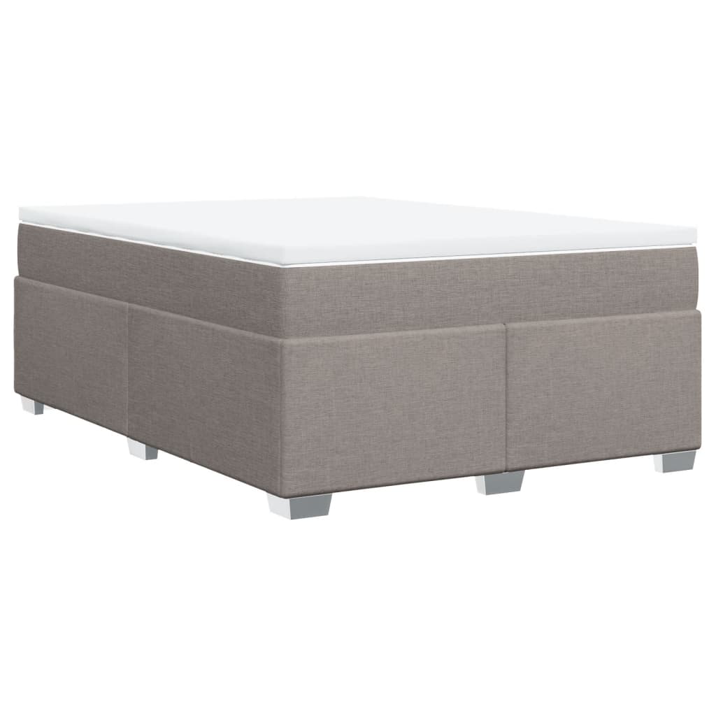 Lit à sommier tapissier avec matelas taupe 140x190 cm tissu