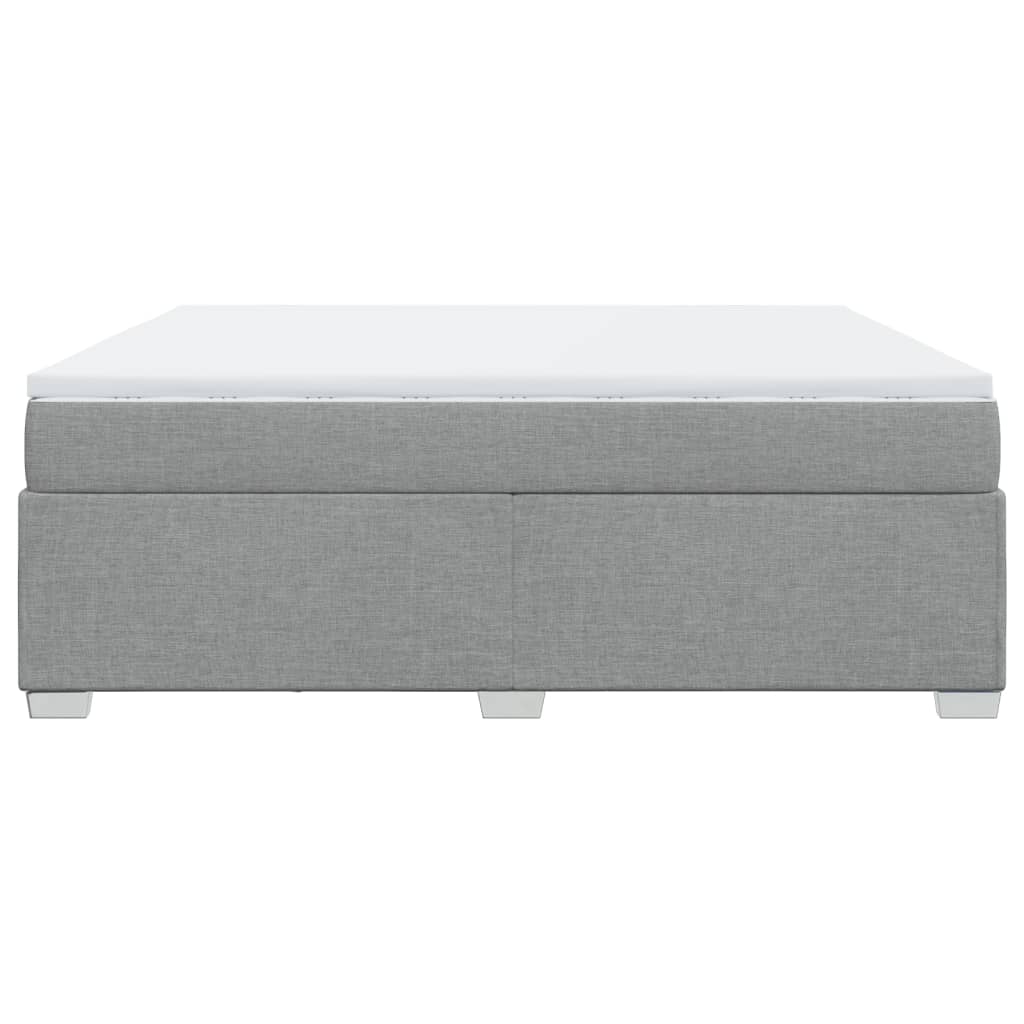 Boxspringbett mit Matratze Hellgrau 180x200 cm Stoff