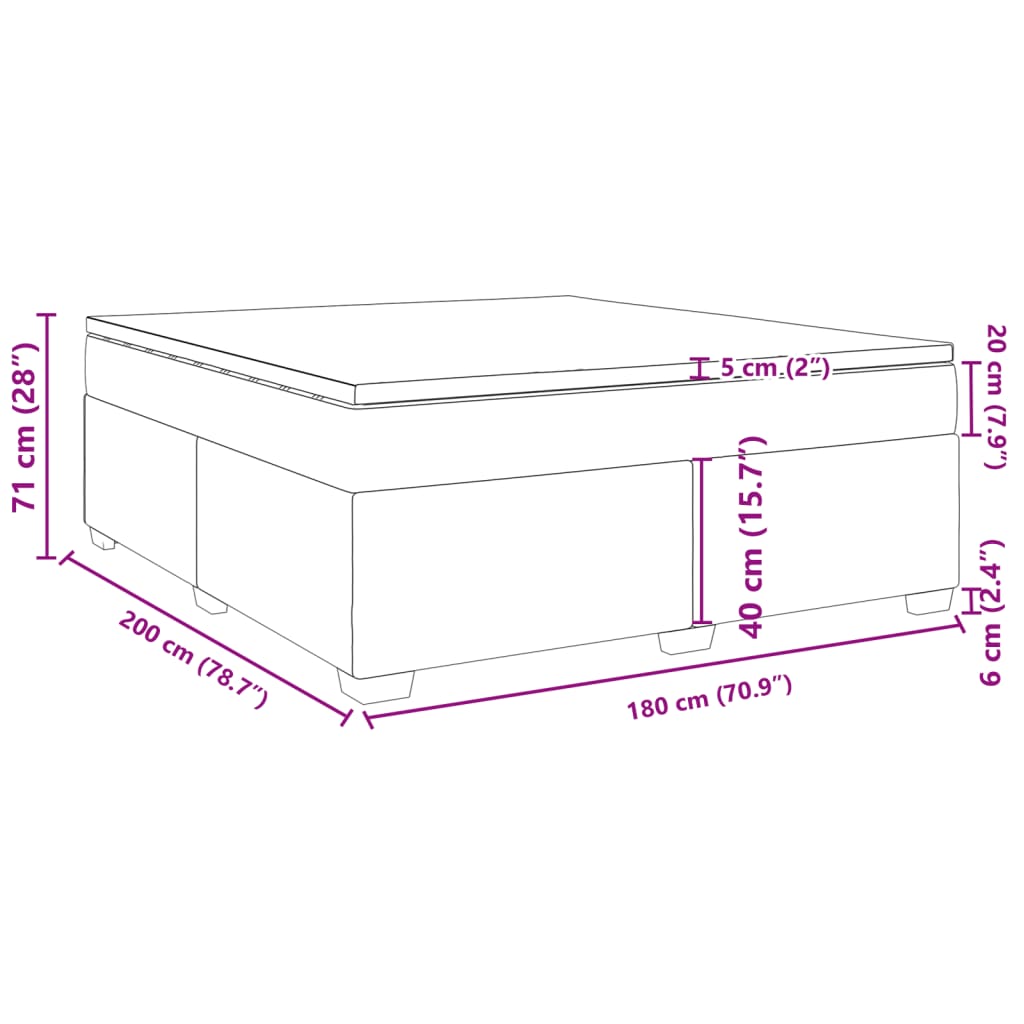 Boxspringbett mit Matratze Dunkelgrau 180x200 cm Stoff