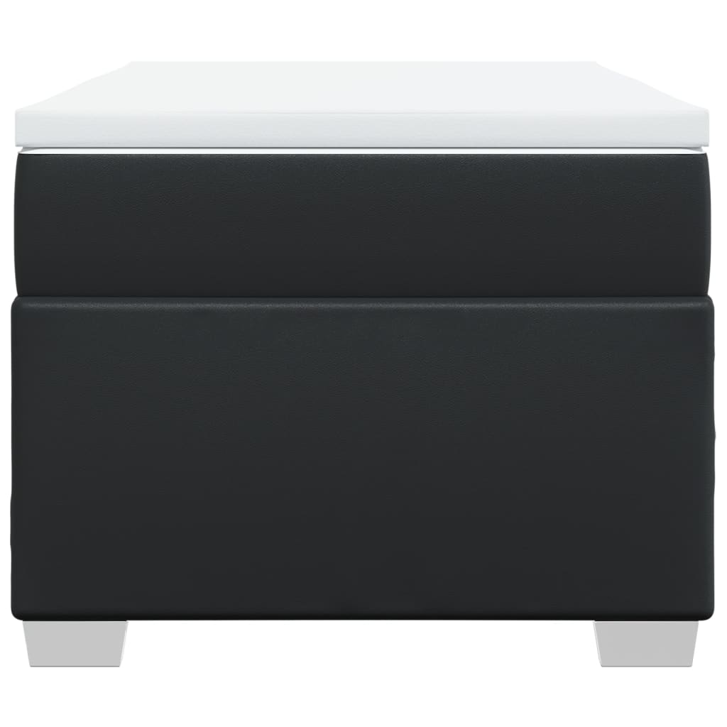 Lit à sommier tapissier avec matelas noir 90x190 cm en similicuir