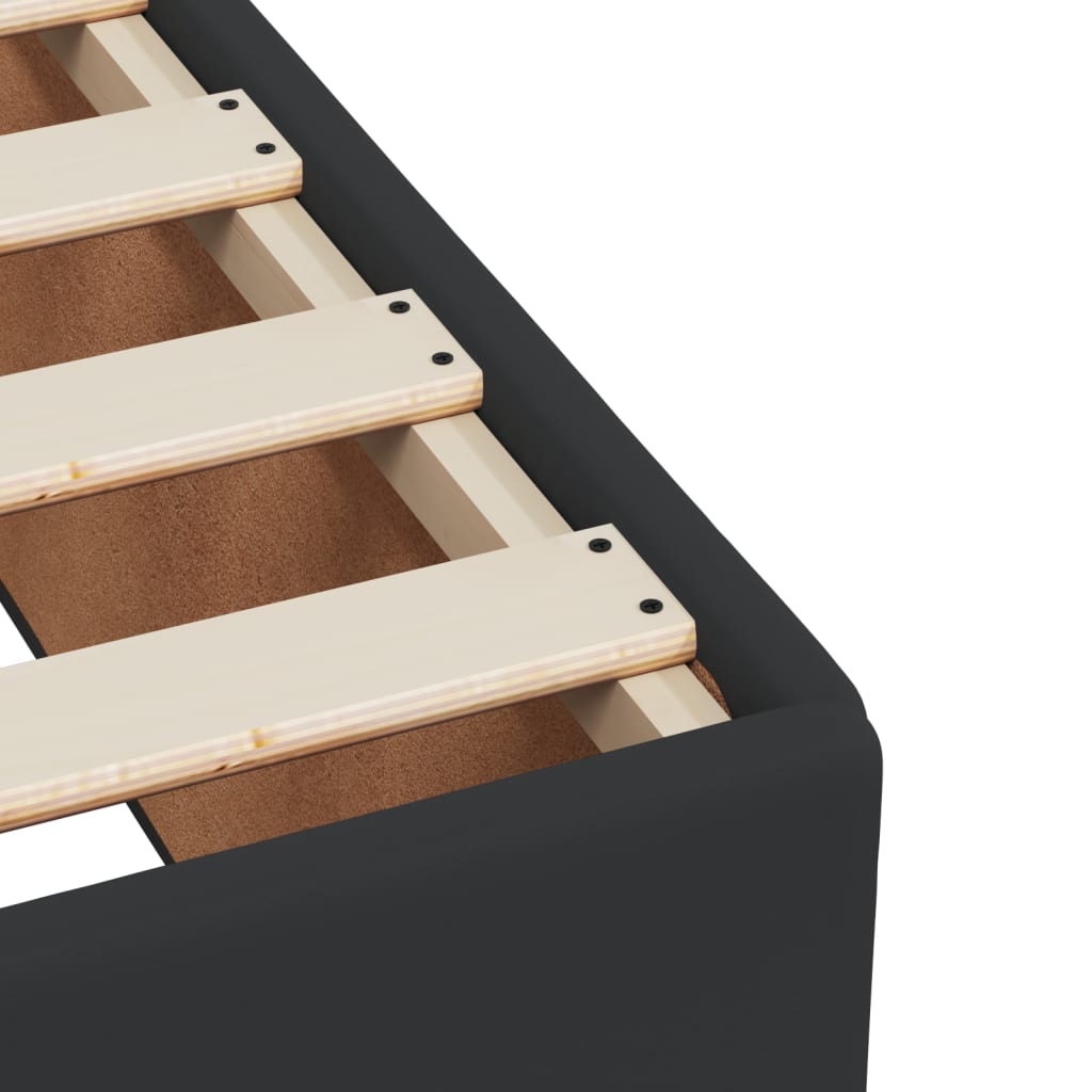 Lit à sommier tapissier avec matelas noir 90x190 cm en similicuir