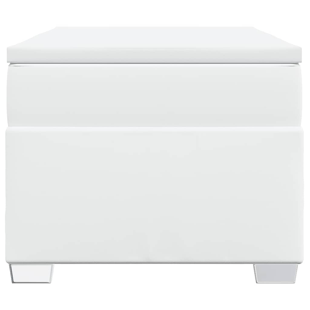 Lit à sommier tapissier avec matelas blanc 90x200 cm en similicuir