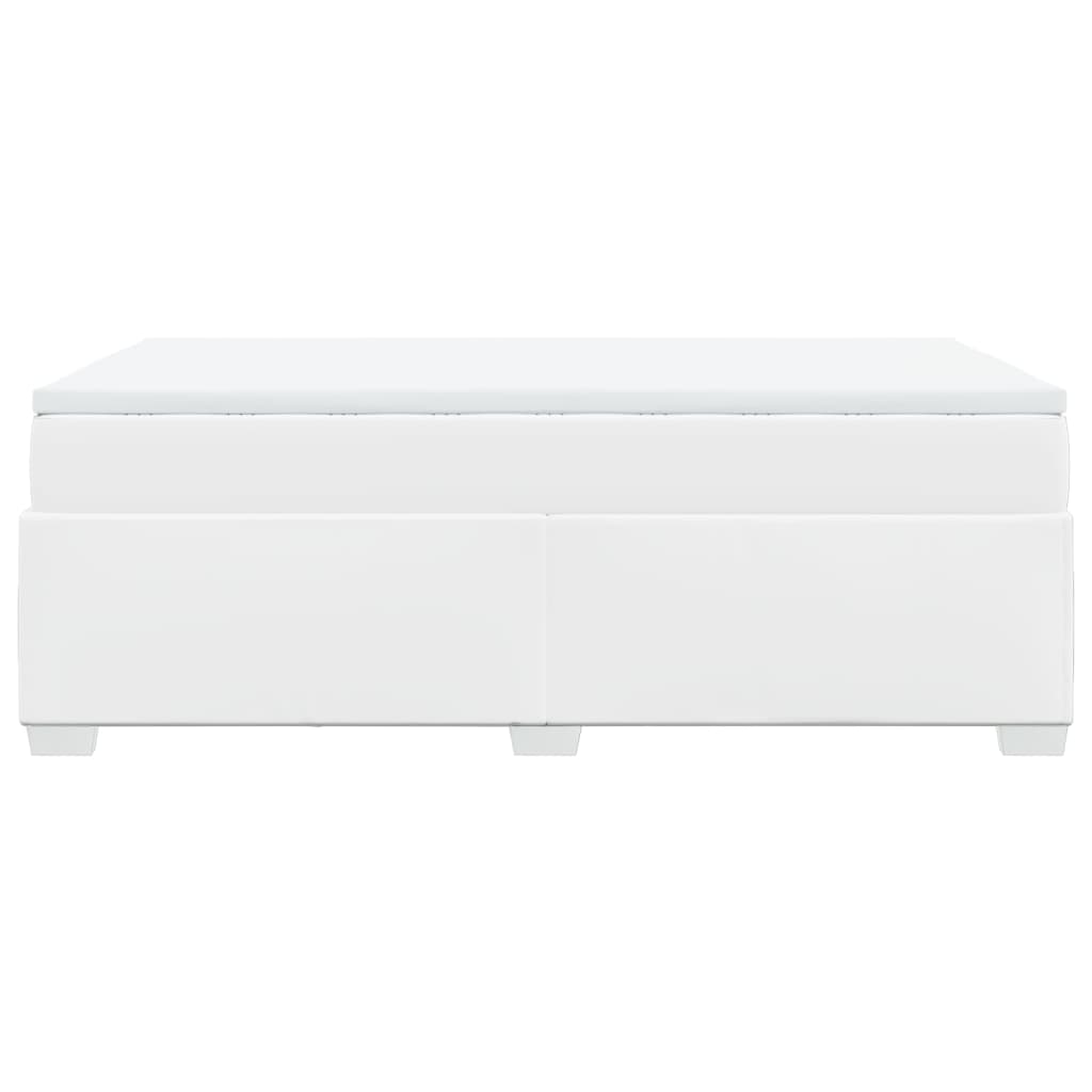 Boxspringbett mit Matratze Weiß 120x190 cm Kunstleder