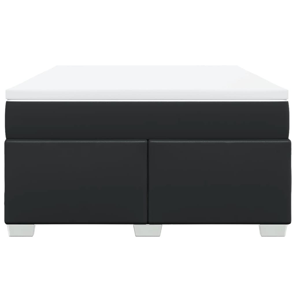 Boxspringbett mit Matratze Schwarz 140x190 cm Kunstleder