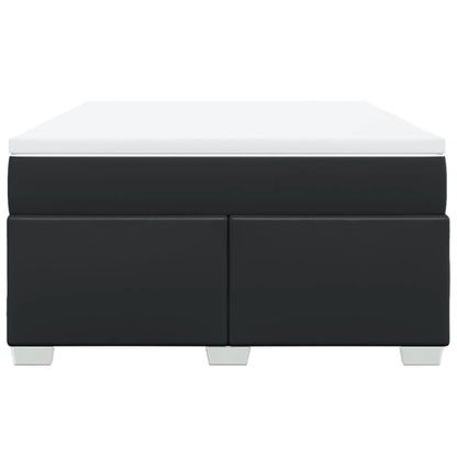 Boxspringbett mit Matratze Schwarz 140x190 cm Kunstleder