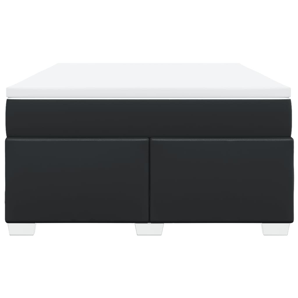 Box spring bed with mattress black 140x200 cm artificial leather