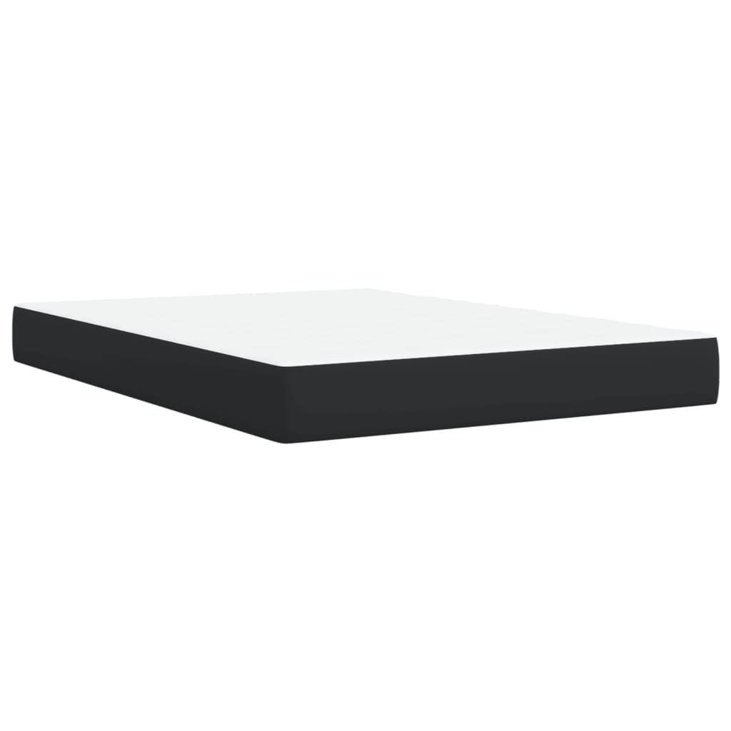 Box spring bed with mattress black 140x200 cm artificial leather