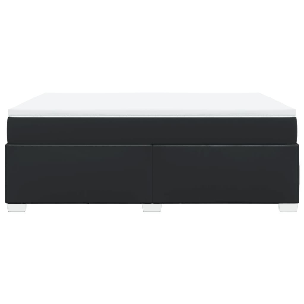 Box spring bed with mattress black 140x200 cm artificial leather