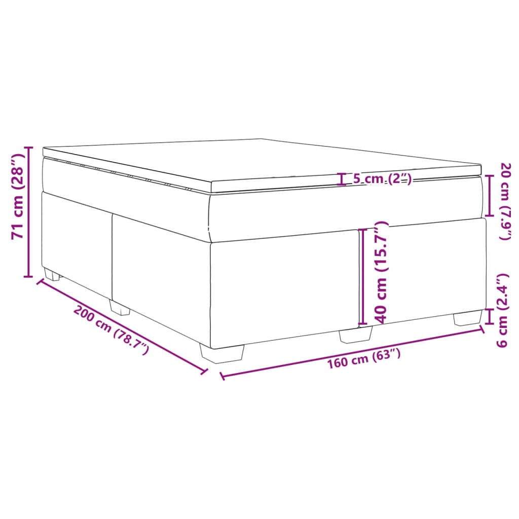 Boxspringbett mit Matratze Schwarz 160x200 cm Kunstleder