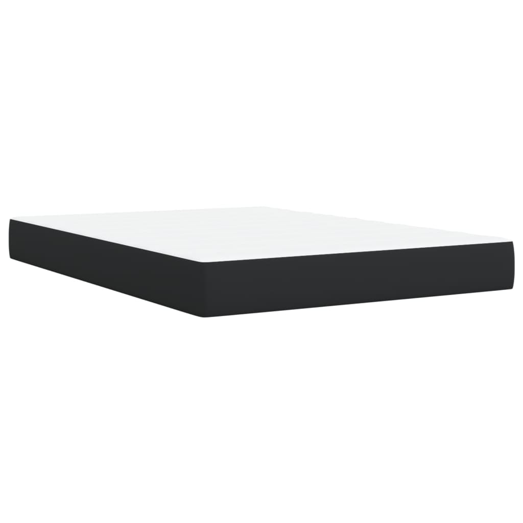 Box spring bed with mattress black 160x200 cm artificial leather