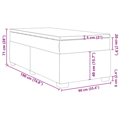 Boxspringbett mit Matratze Dunkelgrau 90x190 cm Samt