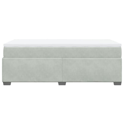 Boxspringbett mit Matratze Hellgrau 90x200 cm Samt