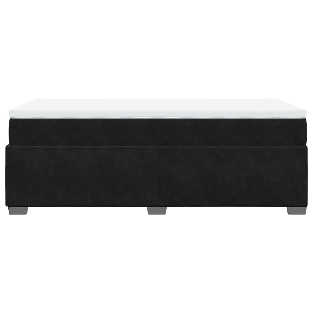 Boxspringbett mit Matratze Schwarz 100x200 cm Samt