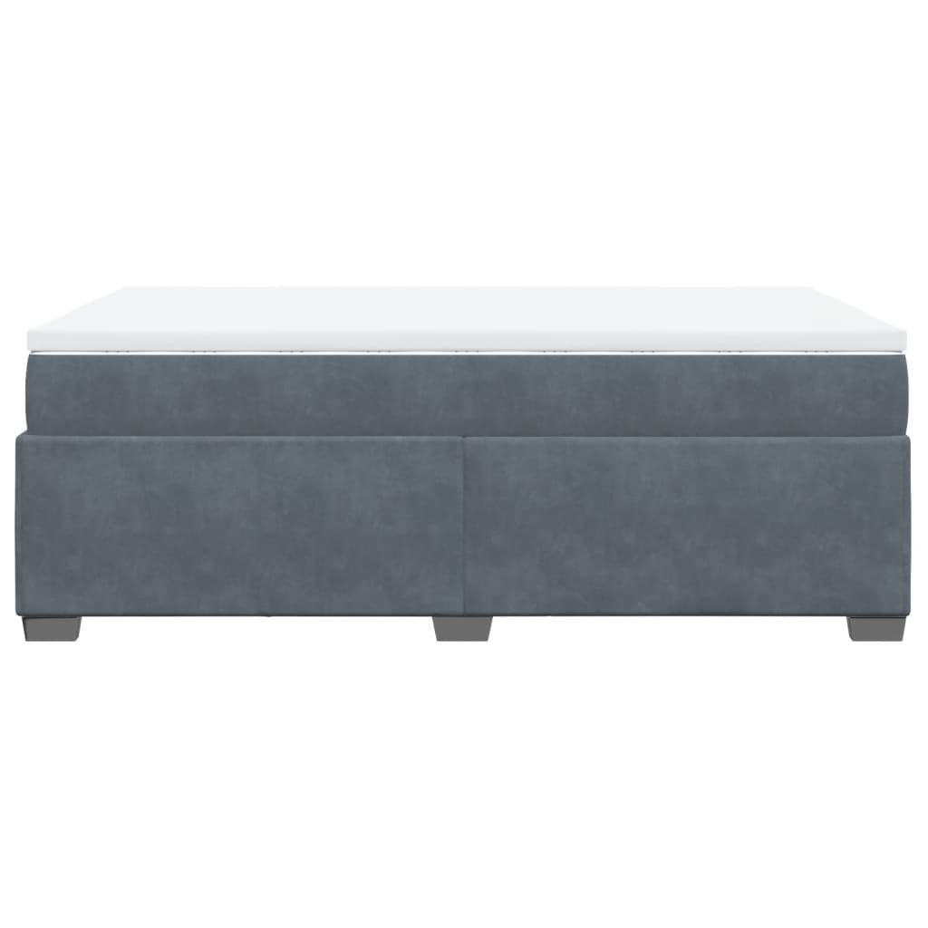 Lit à sommier tapissier avec matelas gris foncé 120x190 cm velours
