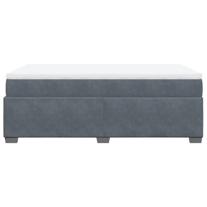 Boxspringbett mit Matratze Dunkelgrau 120x190 cm Samt