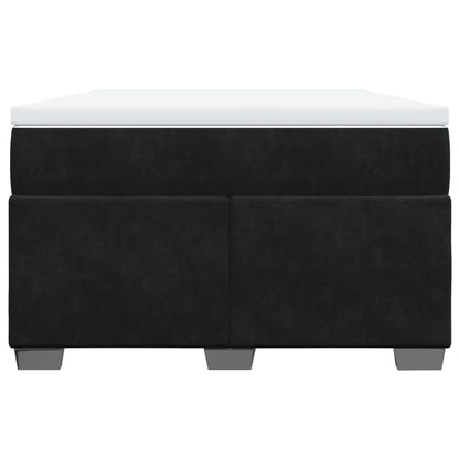 Boxspringbett mit Matratze Schwarz 120x190 cm Samt