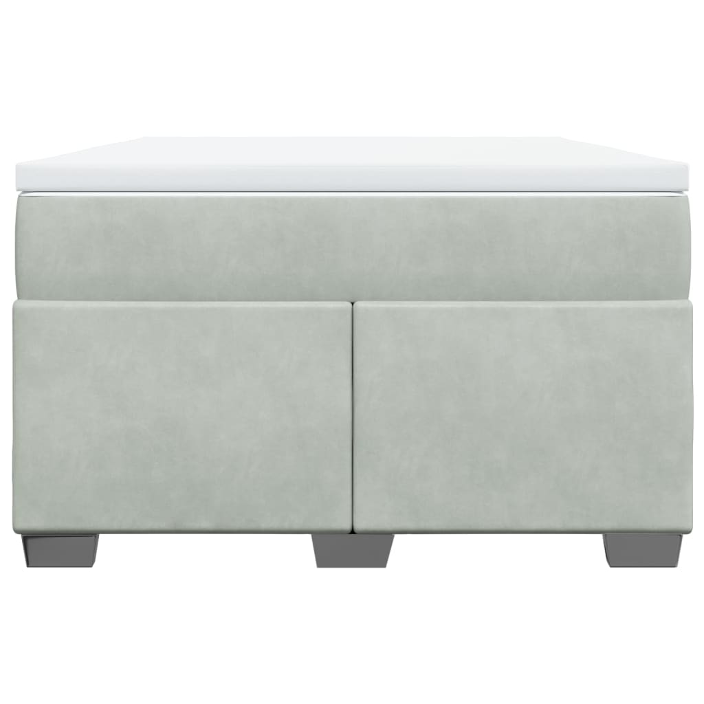 Boxspringbett mit Matratze Hellgrau 120x200 cm Samt