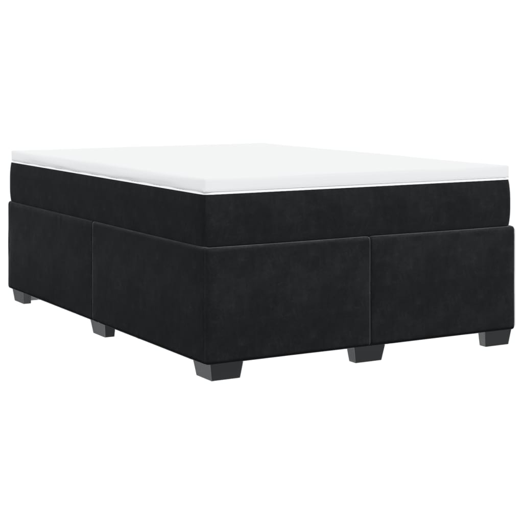 Box spring bed with mattress black 160x200 cm velvet