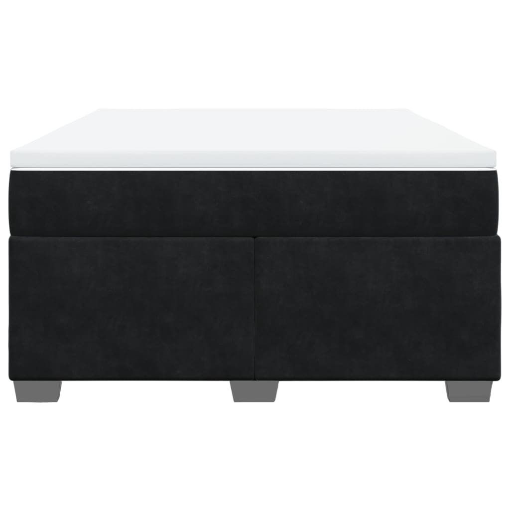 Box spring bed with mattress black 160x200 cm velvet