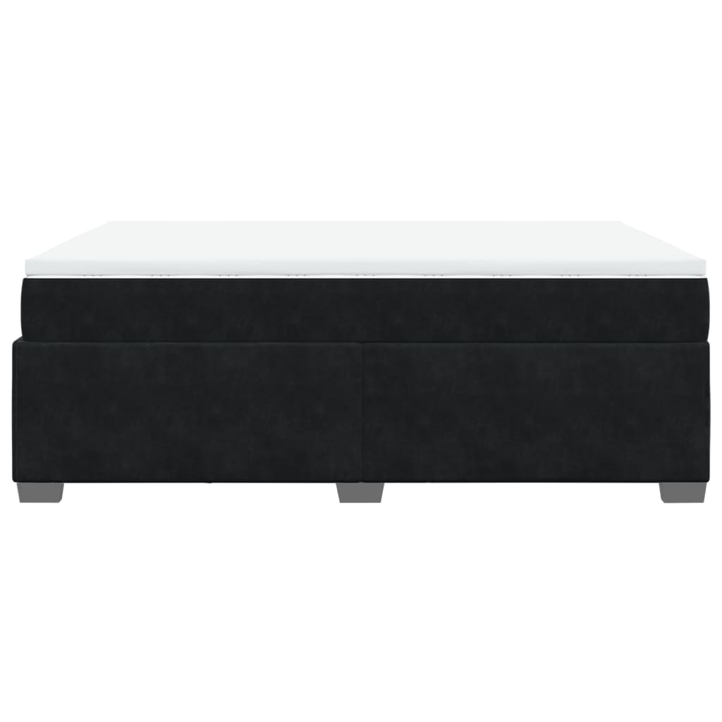 Box spring bed with mattress black 160x200 cm velvet