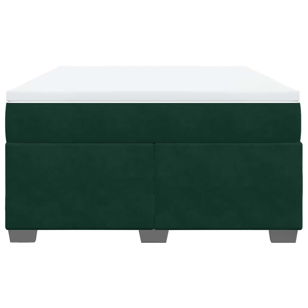 Boxspringbett mit Matratze Dunkelgrün 160x200 cm Samt
