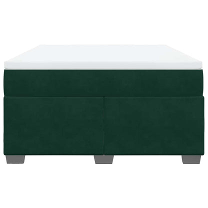 Boxspringbett mit Matratze Dunkelgrün 160x200 cm Samt