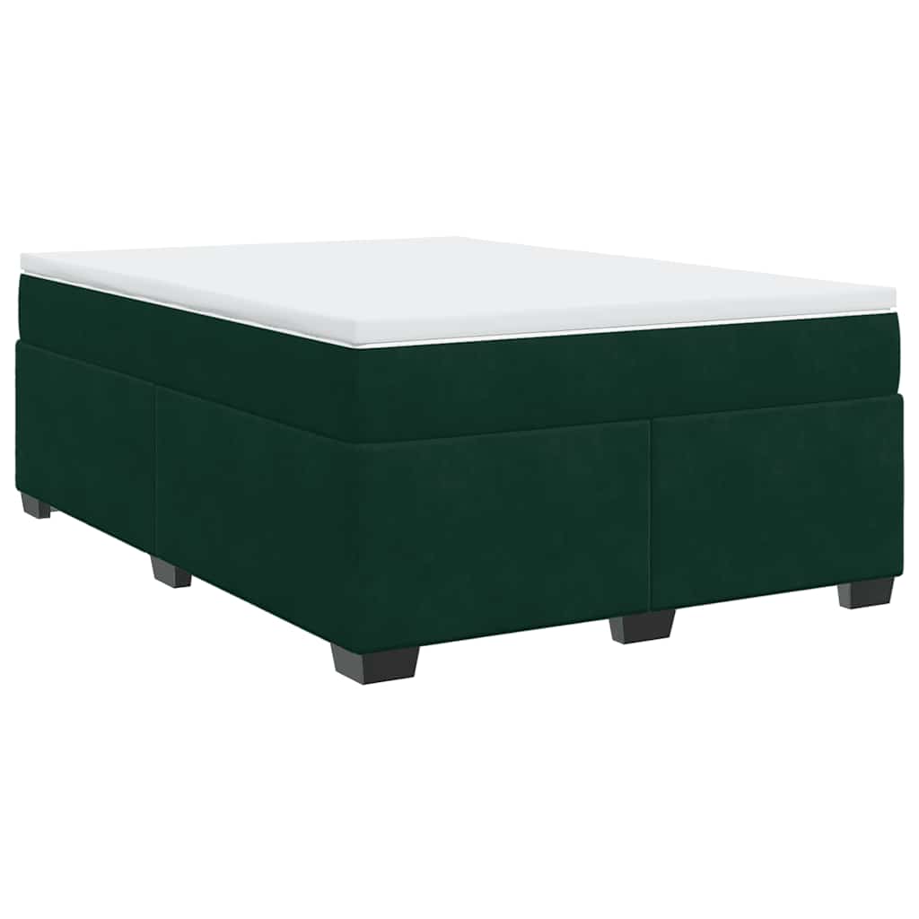 Boxspringbett mit Matratze Dunkelgrün 160x200 cm Samt