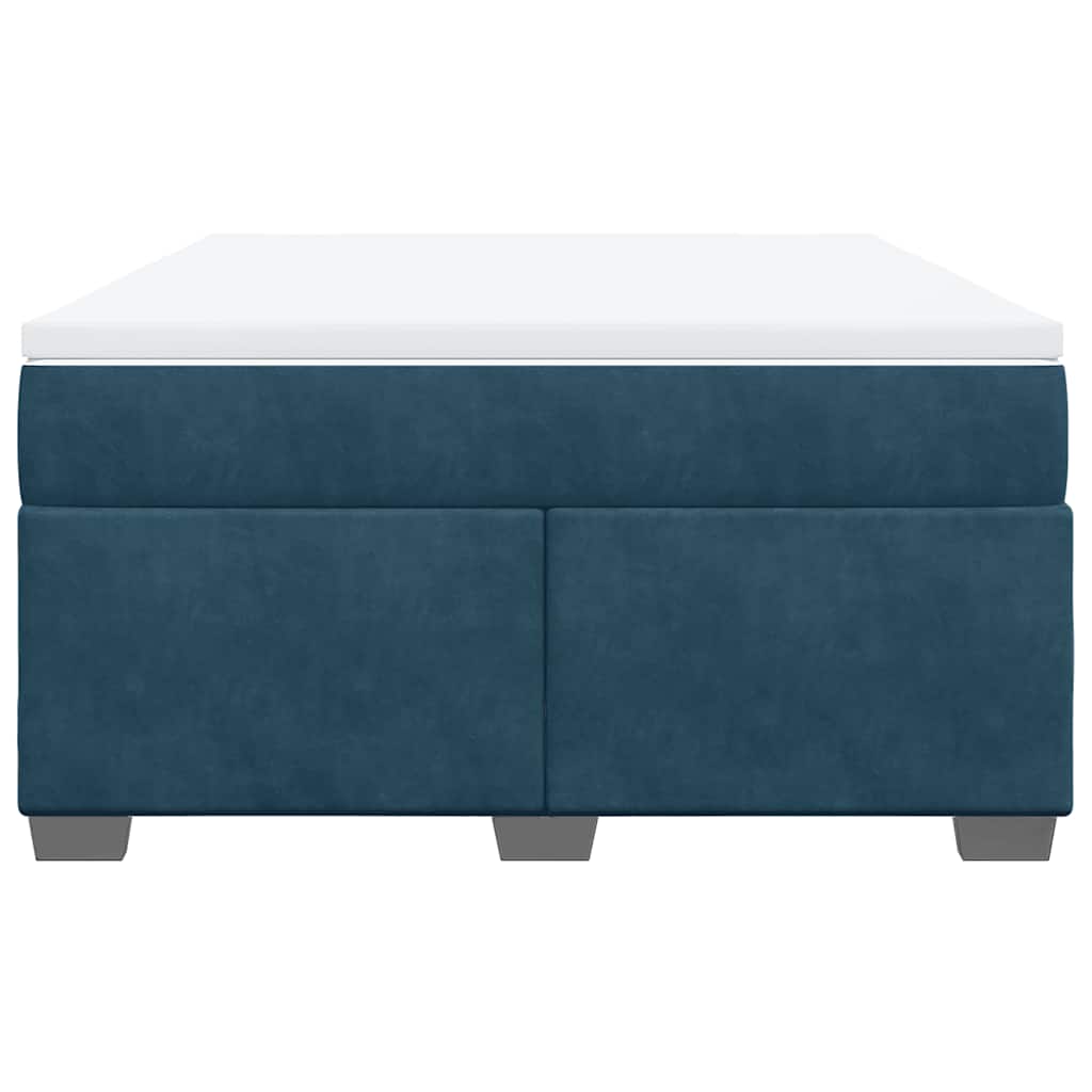 Boxspringbett mit Matratze Dunkelblau 160x200 cm Samt