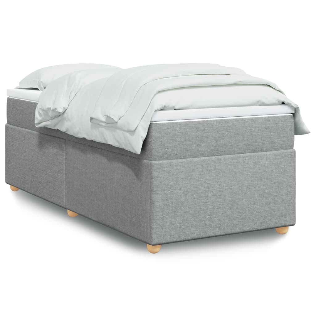 Boxspringbett mit Matratze Hellgrau 80x200 cm Stoff