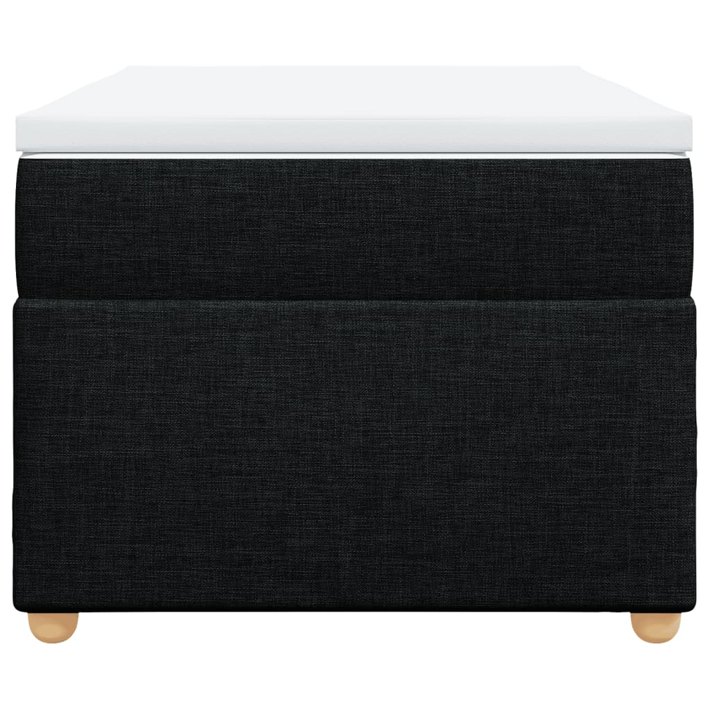 Lit à sommier tapissier avec matelas tissu noir 80x200 cm