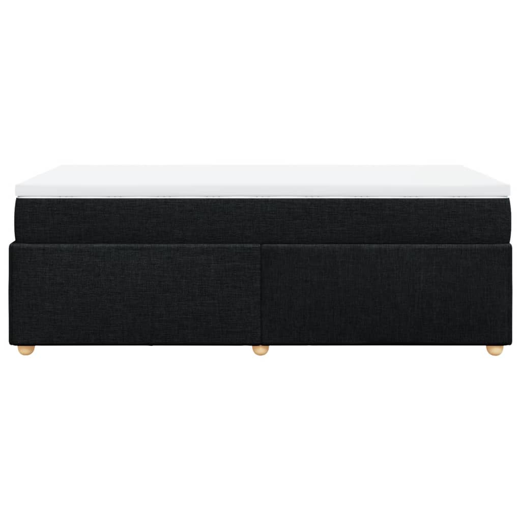 Lit à sommier tapissier avec matelas tissu noir 80x200 cm