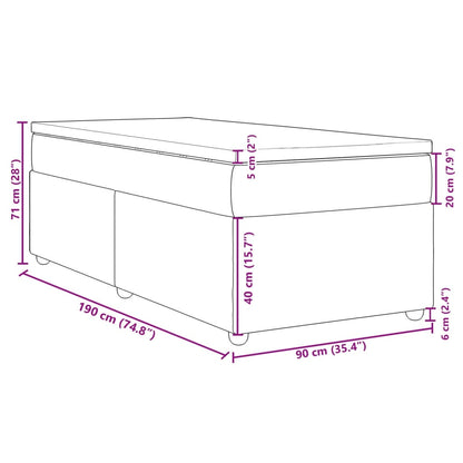 Boxspringbett mit Matratze Hellgrau 90x190 cm Stoff