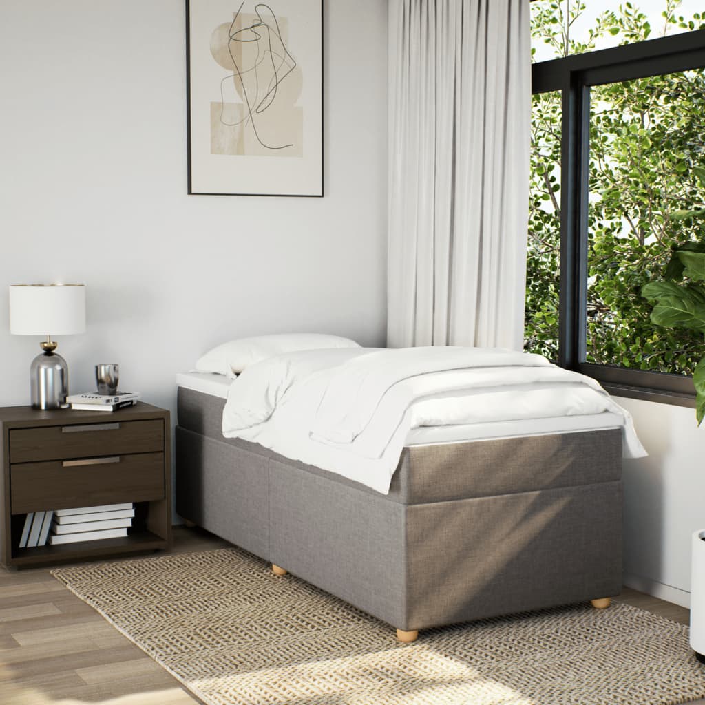 Boxspringbett mit Matratze Taupe 90x190 cm Stoff