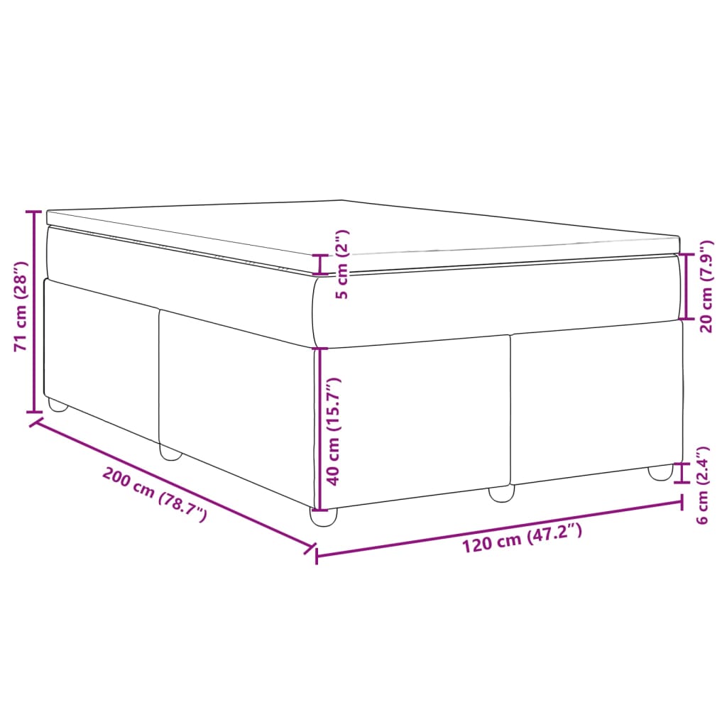 Boxspringbett mit Matratze Dunkelgrau 120x200 cm Stoff