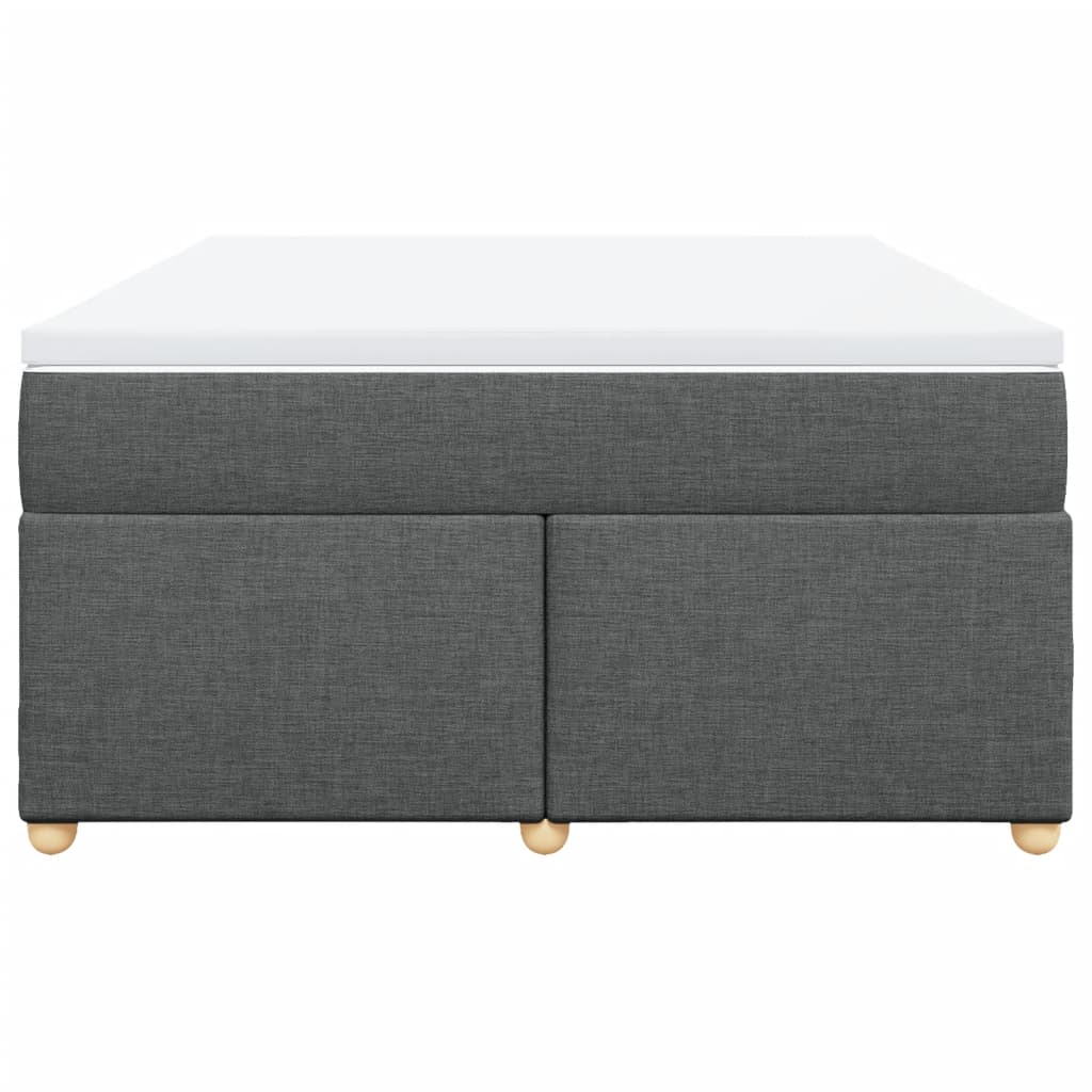 Boxspringbett mit Matratze Dunkelgrau 140x190 cm Stoff
