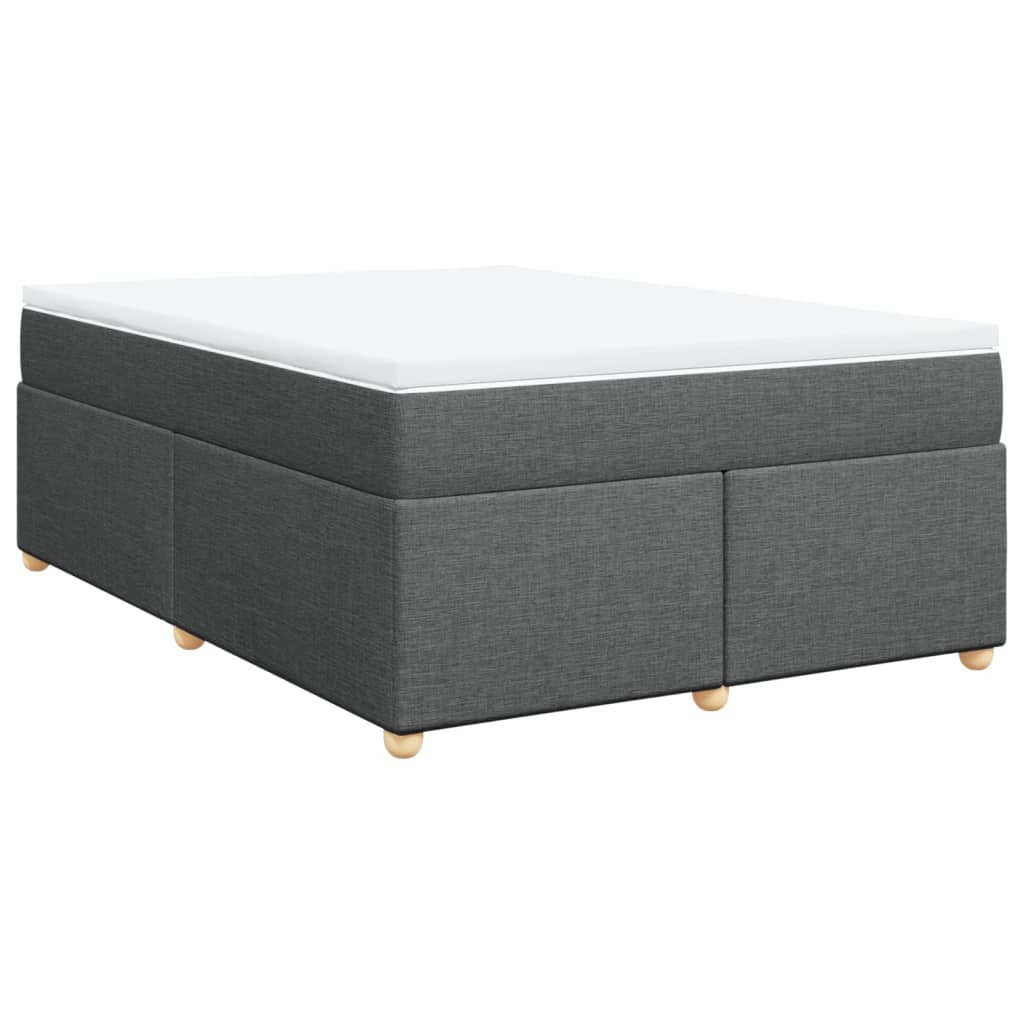 Boxspringbett mit Matratze Dunkelgrau 140x190 cm Stoff