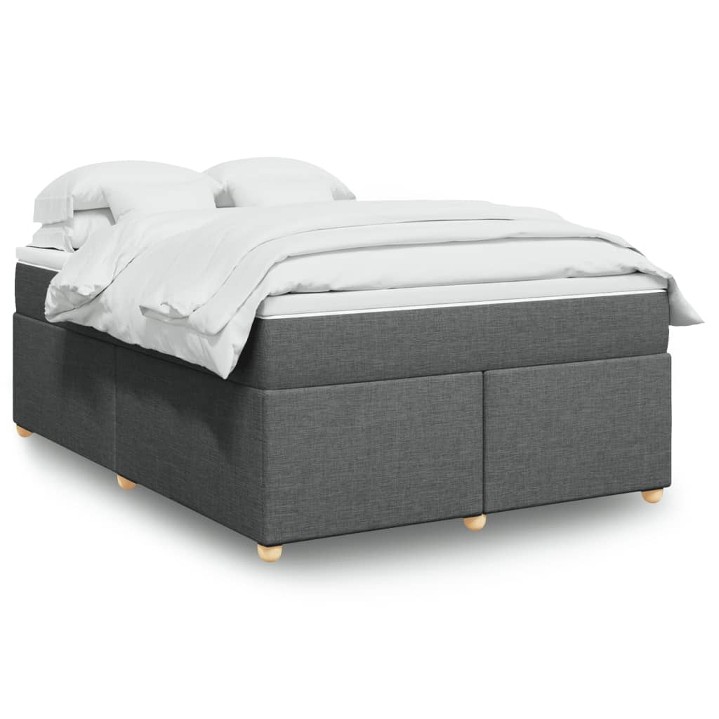 Boxspringbett mit Matratze Dunkelgrau 140x190 cm Stoff
