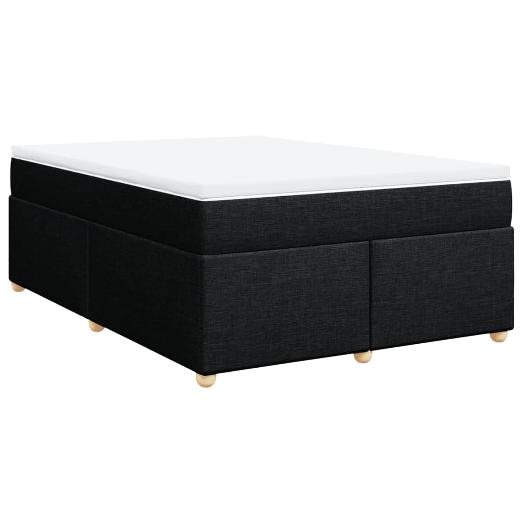 Boxspringbett mit Matratze Schwarz 140x190 cm Stoff