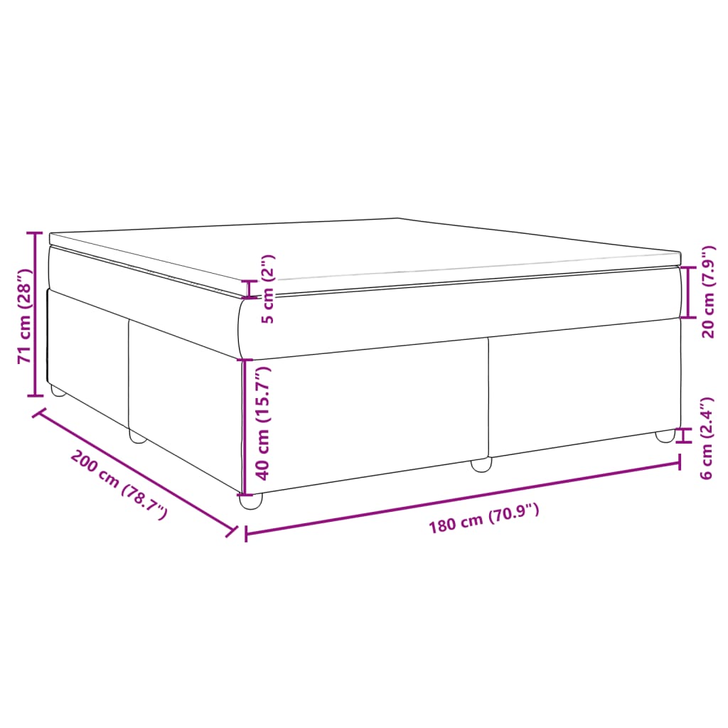 Boxspringbett mit Matratze Hellgrau 180x200 cm Stoff