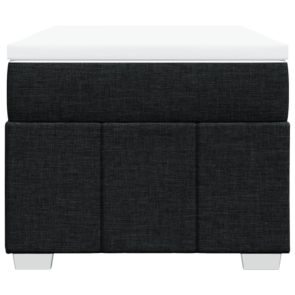 Lit à sommier tapissier avec matelas tissu noir 80x200 cm