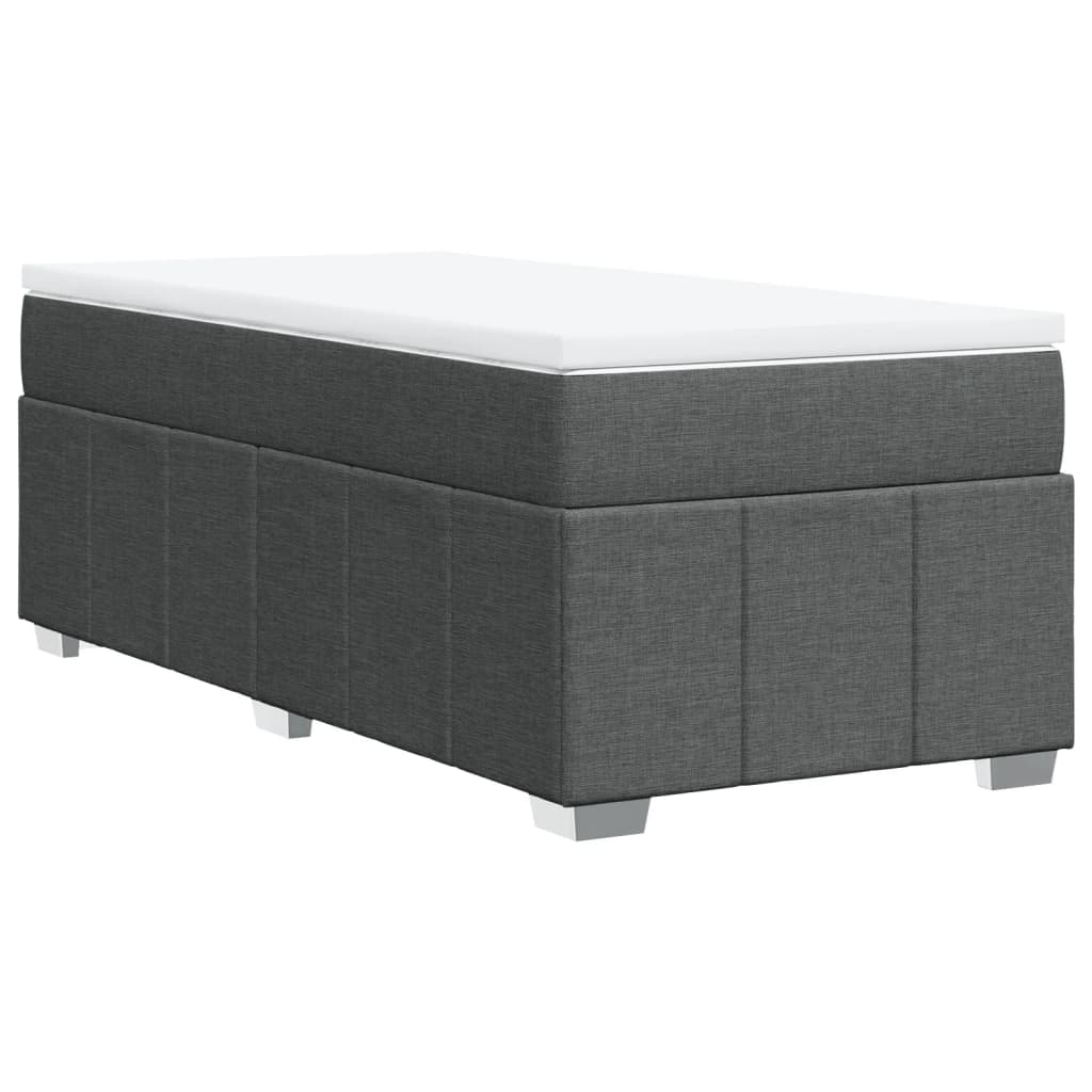Boxspringbett mit Matratze Dunkelgrau 90x190 cm Stoff