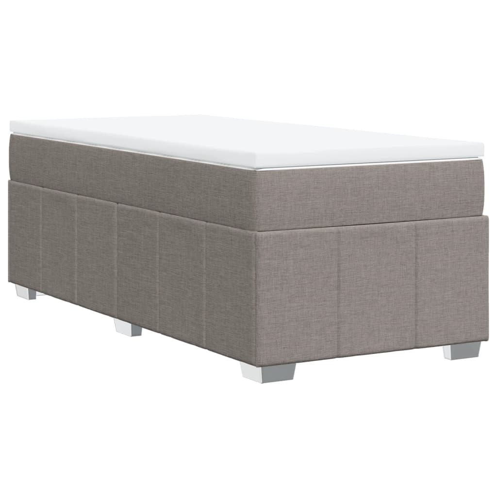 Box spring bed with mattress taupe 90x190 cm fabric