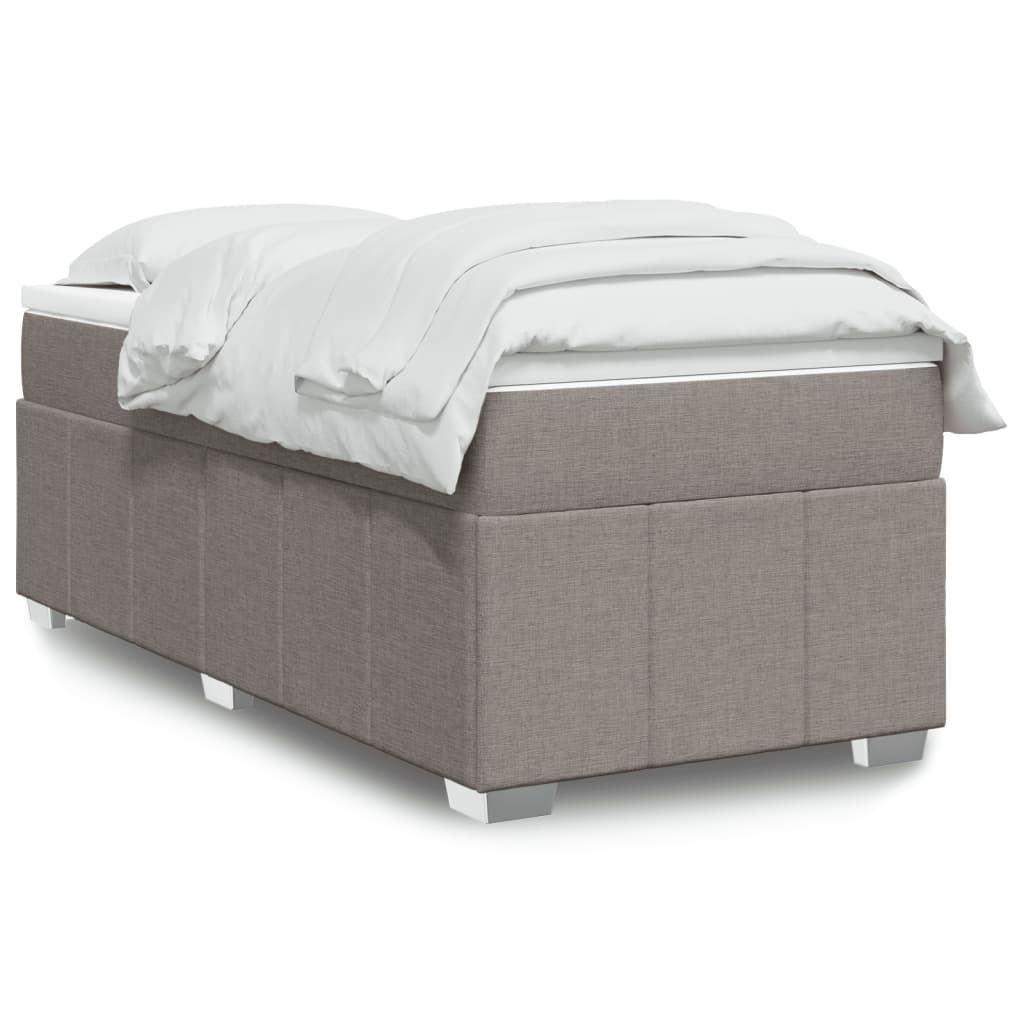 Box spring bed with mattress taupe 90x190 cm fabric