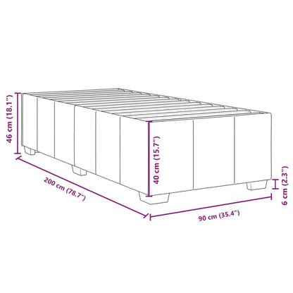 Boxspringbett mit Matratze Hellgrau 90x200 cm Stoff