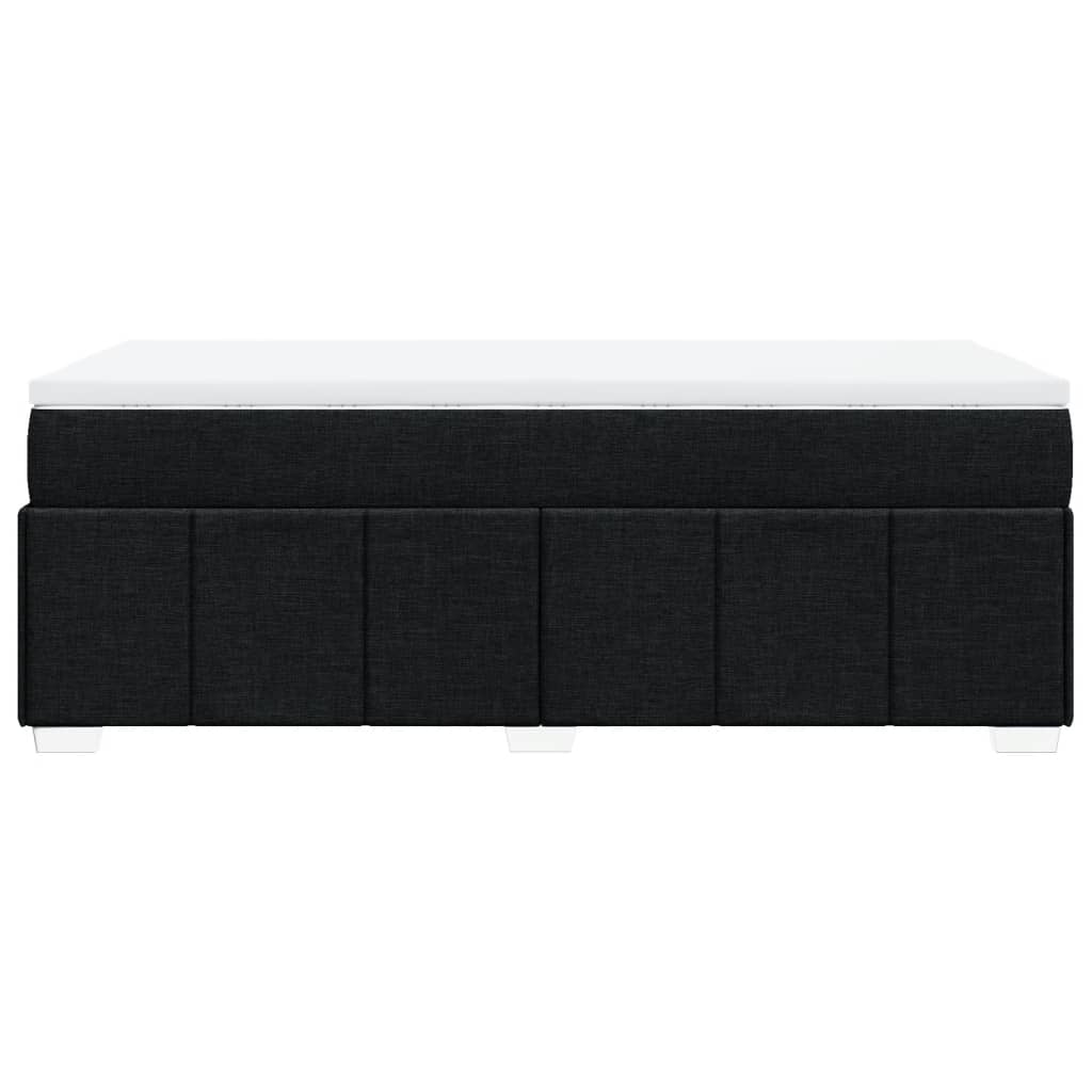 Lit à sommier tapissier avec matelas tissu noir 90x200 cm