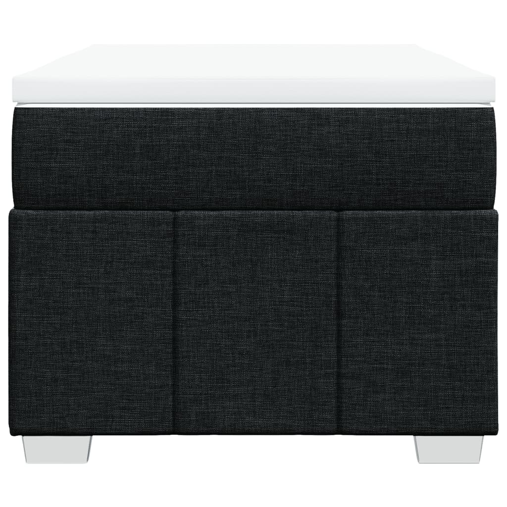 Lit à sommier tapissier avec matelas tissu noir 100x200 cm