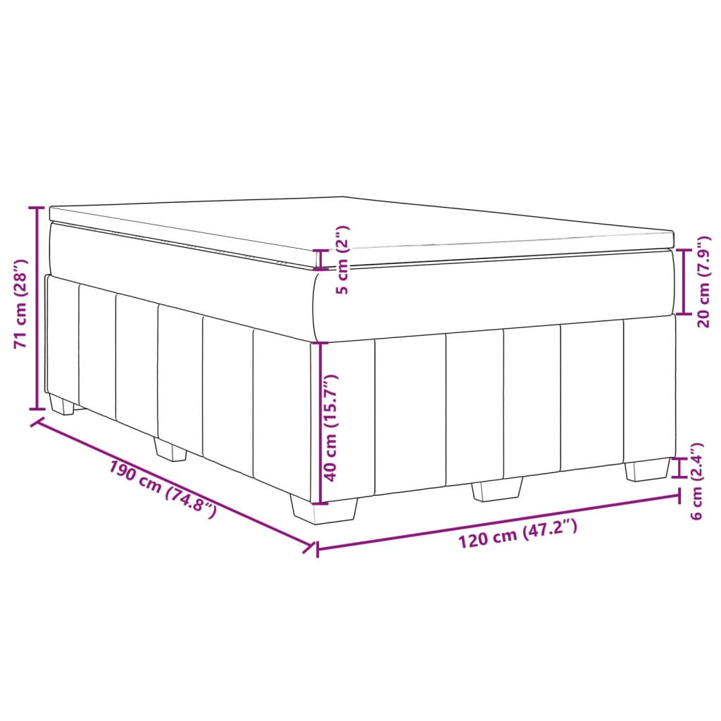 Boxspringbett mit Matratze Hellgrau 120x190 cm Stoff