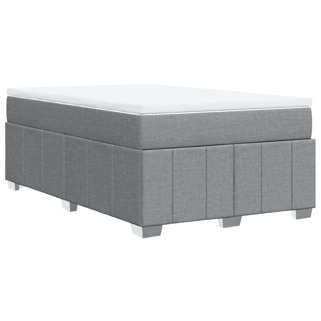 Boxspringbett mit Matratze Hellgrau 120x190 cm Stoff