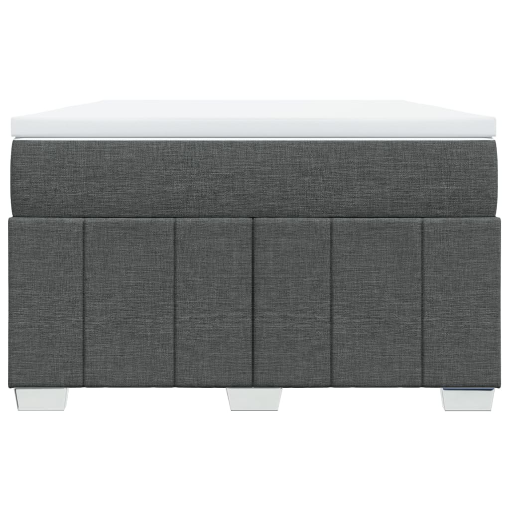 Lit à sommier tapissier avec matelas en tissu gris foncé 120x190 cm