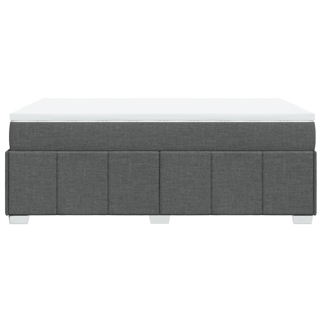 Lit à sommier tapissier avec matelas en tissu gris foncé 120x190 cm